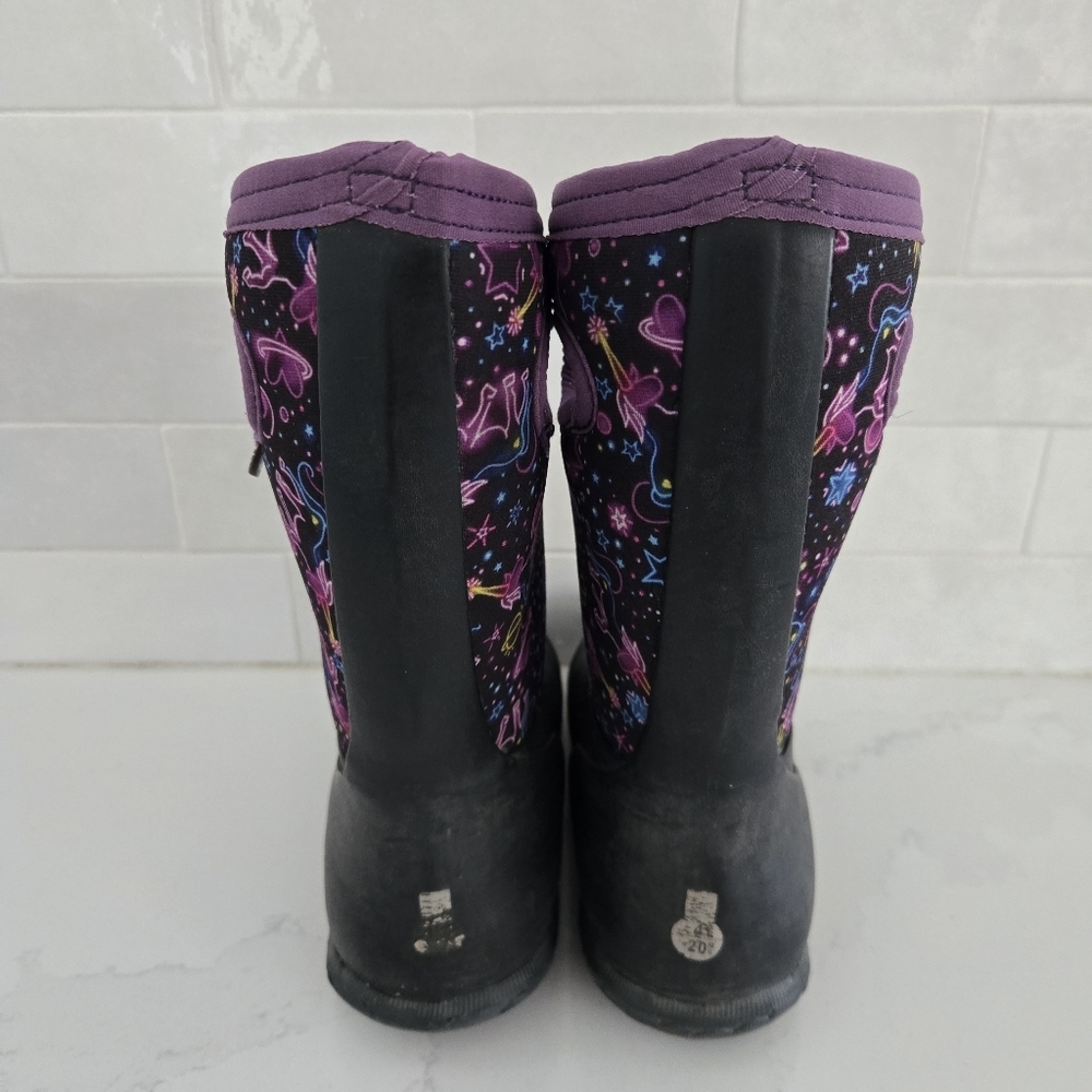 Bogs York Neon Unicorn Classic High Grasp Handles Waterproof Insulated Snow Boot - Picture 4 of 9